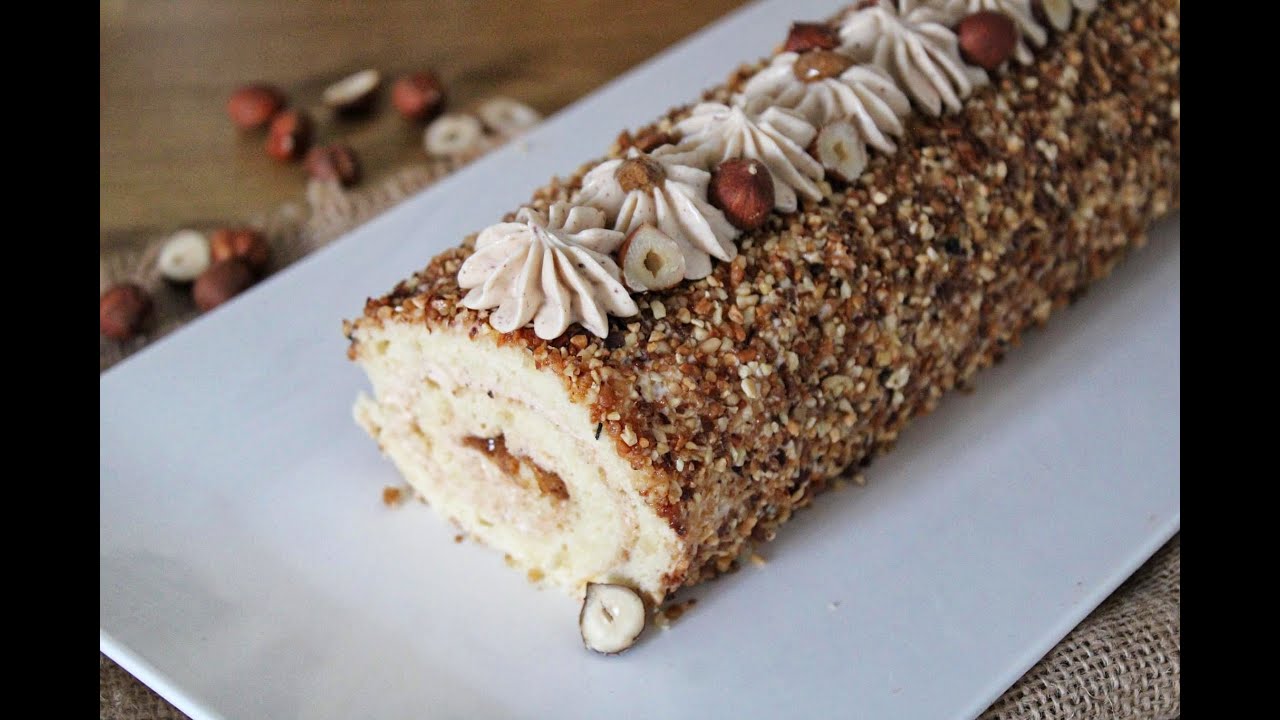 Bûche roulée au praliné façon Paris Brest