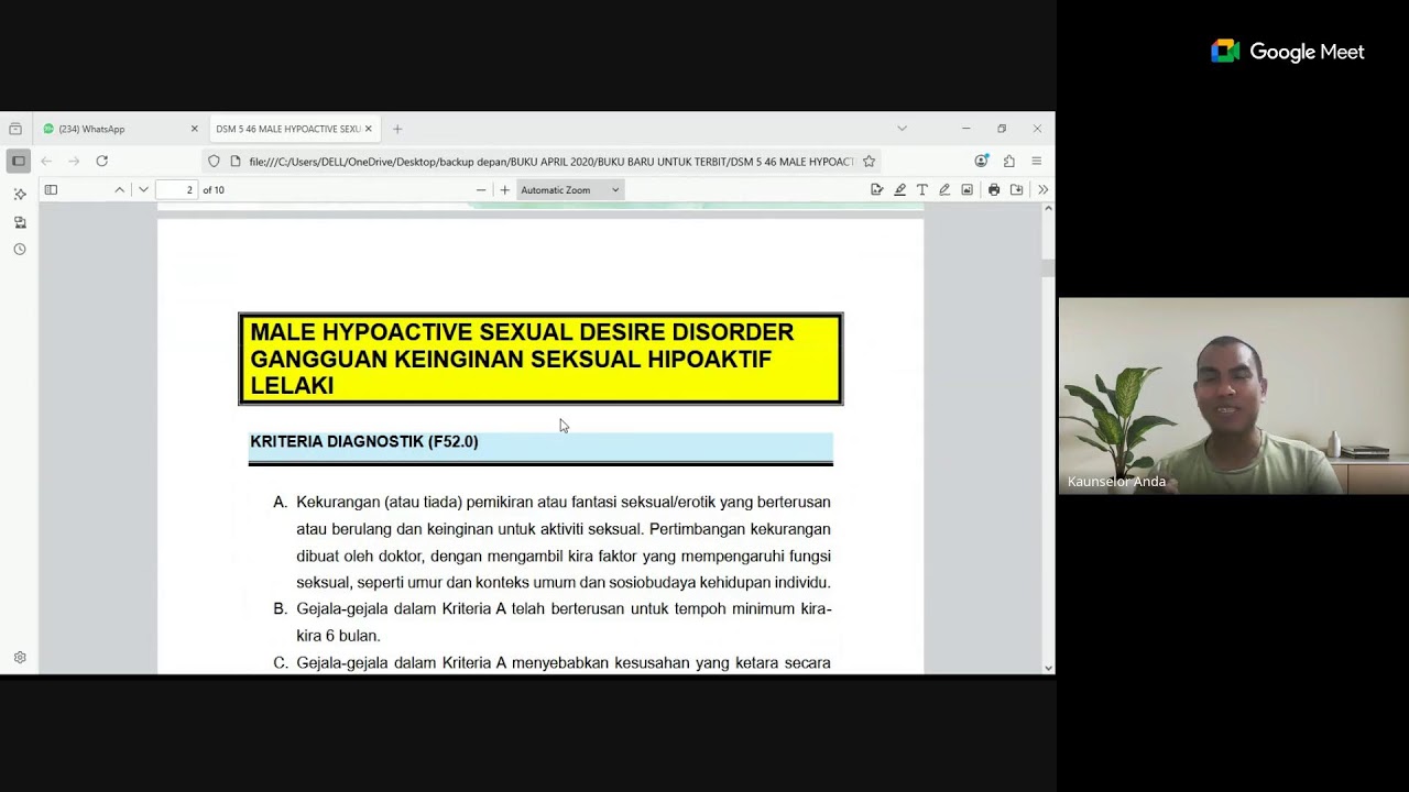DSM 5 SERIES TALK : 2 MALE HYPOACTIVE SEXUAL DESIRE DISORDER