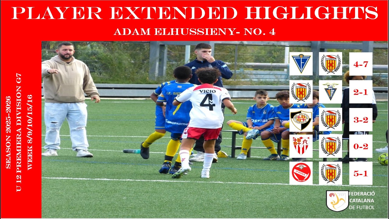 20251116 PLAYER EXTENDED HIGHLIGHTS (NO.4) LEAGUE U12B CE L'HOSPITALET vs WEEKS 8 9 10 15 16
