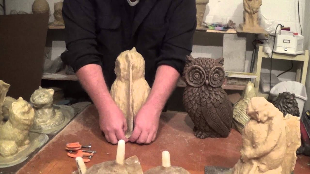 How to make concrete statuary with rubber & fiberglass molds. Pt. 4- Molds with seams