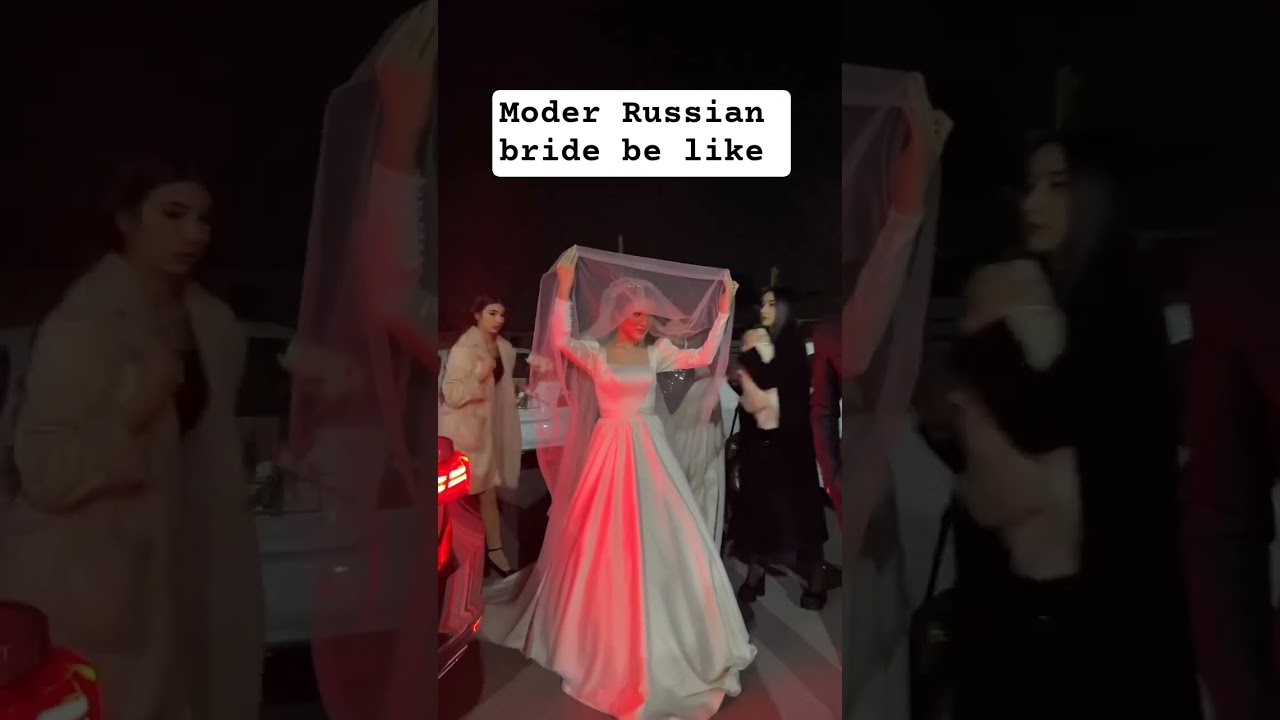 Modern Russian bride vibes with elegance and a touch of boldness. #RussianBride  #BridalLook #viral