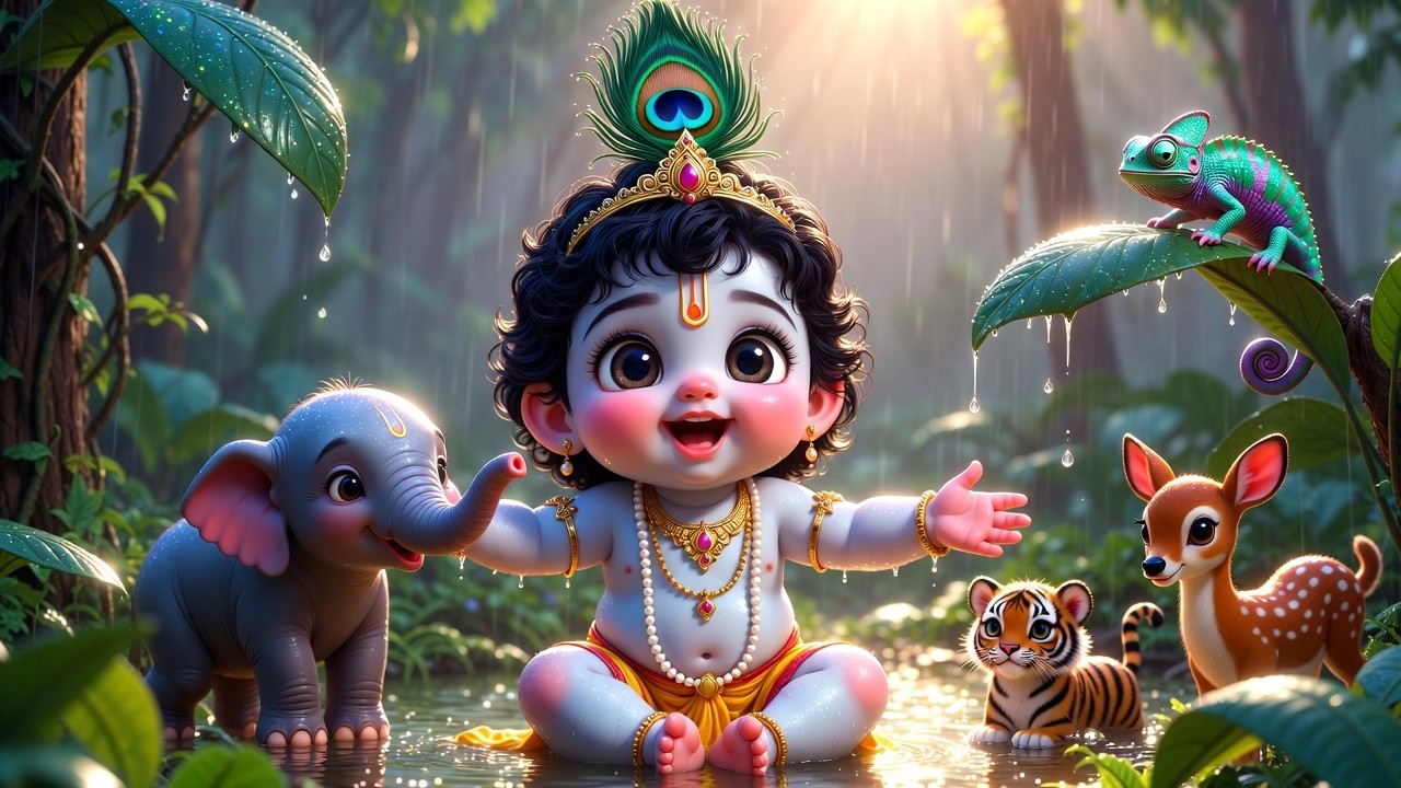 Achyutam Keshavam Krishna Damodaram अच्युतम केशवम | Popular Little Krishna Bhajan