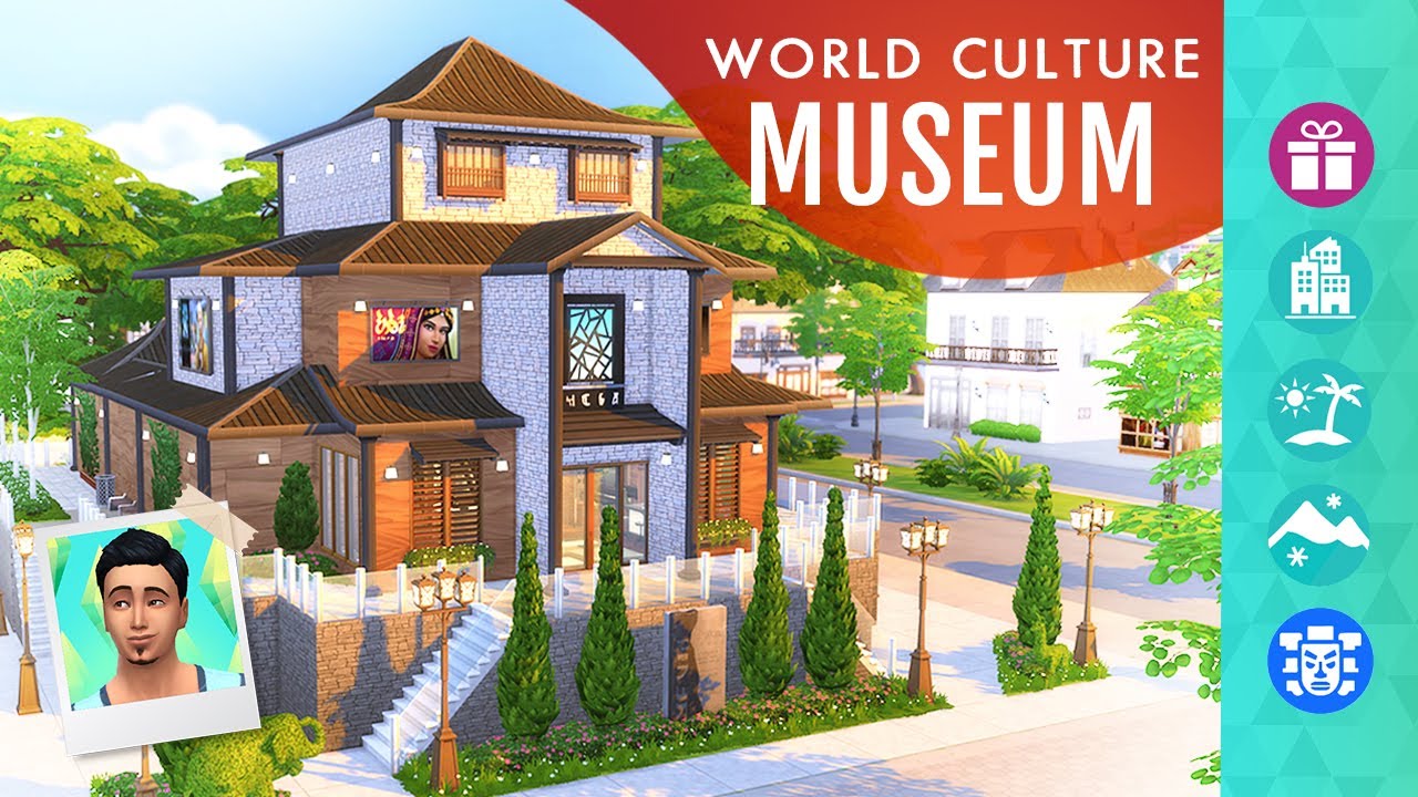 I Built a WORLD CULTURE Museum! Sims 4 Build Tour (No CC or Mods)