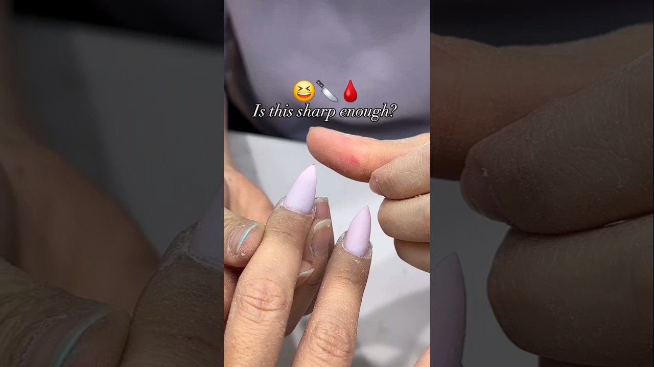 Is that sharp enough💅🏻🔪😍 #explorepage #nails #nailtech #funny ##discoverpage #sharp #sarcasm #foryou