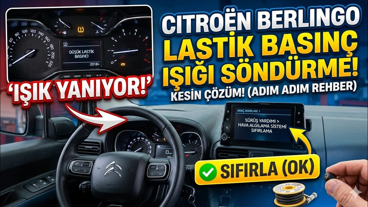 Citr&ouml;en Berlingo lastik basın&ccedil; uyarısı  sıfırlama