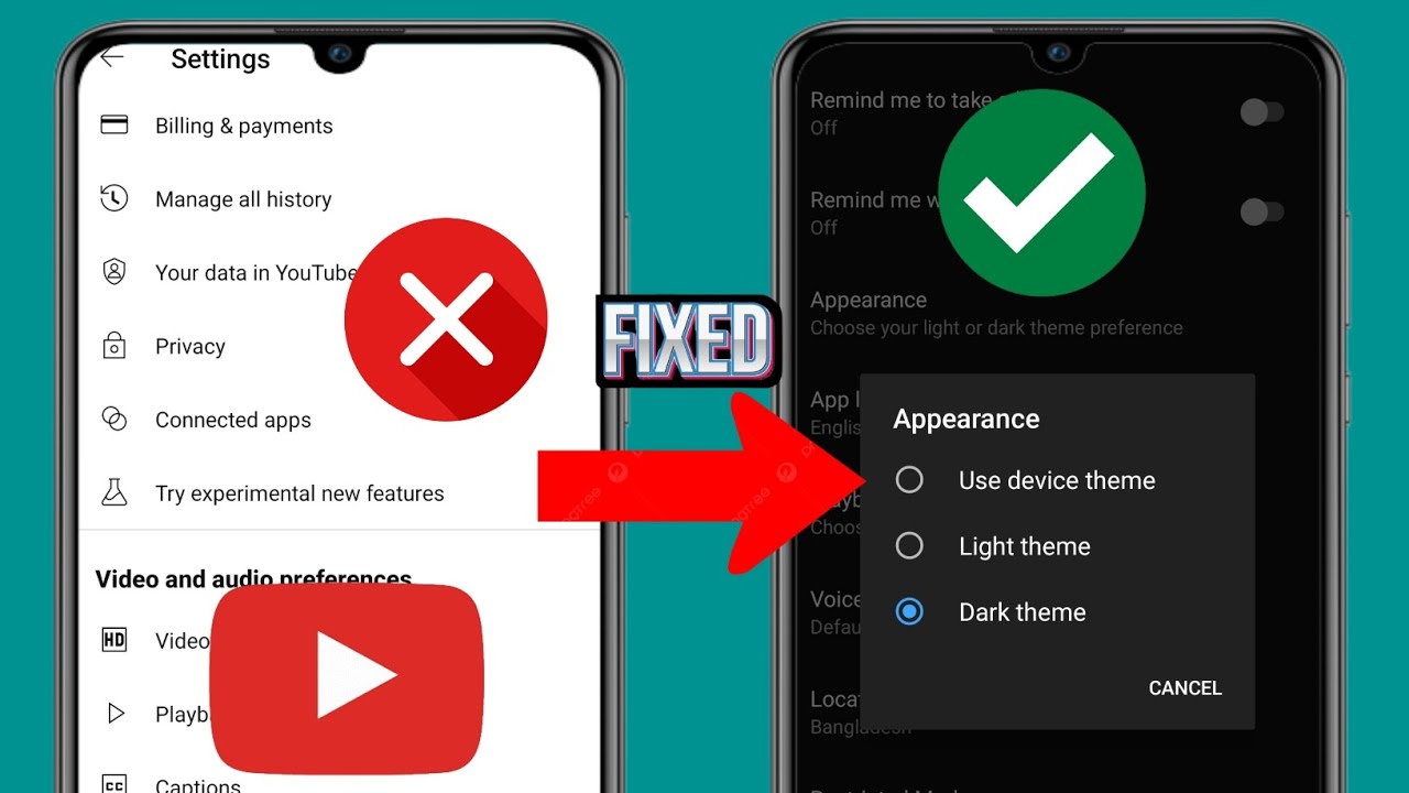 Como corrigir o problema do tema escuro do YouTube que n&atilde;o funciona (atualiza&ccedil;&atilde;o 2025)
