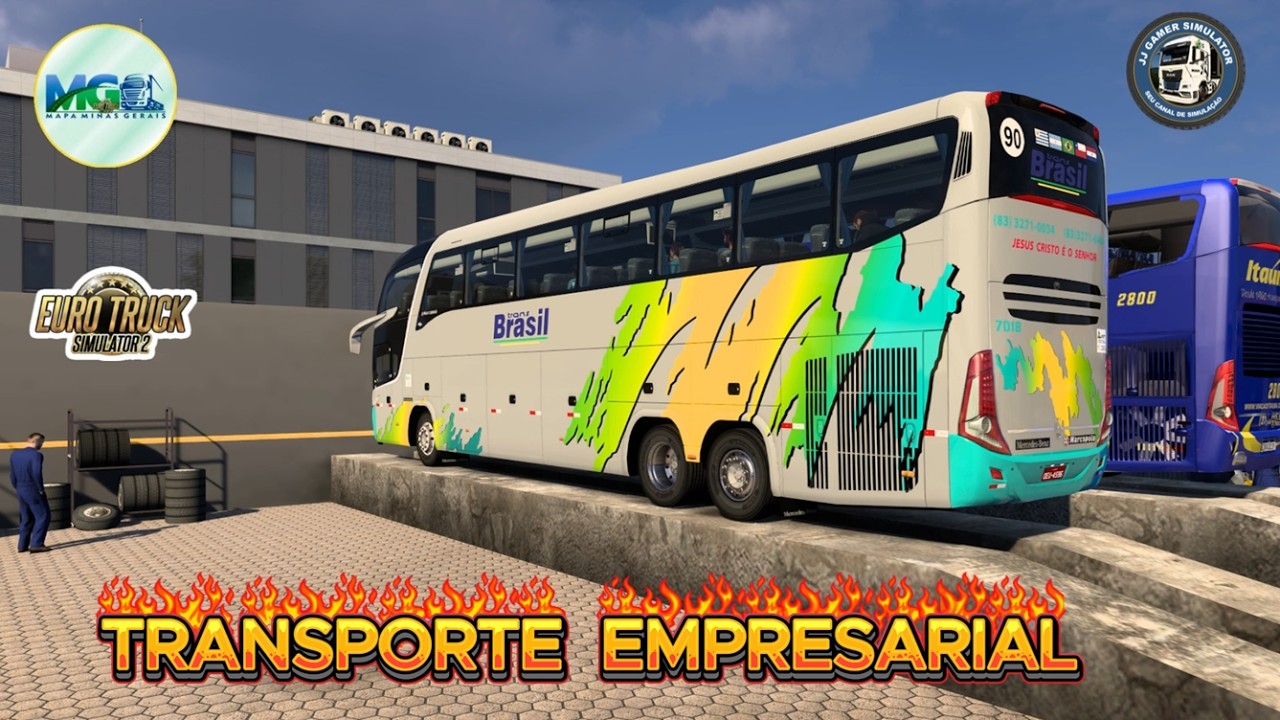 CONFORTO E POTÊNCIA! Testei o Ônibus de Luxo no Transporte de Operários - ETS2 Gameplay.