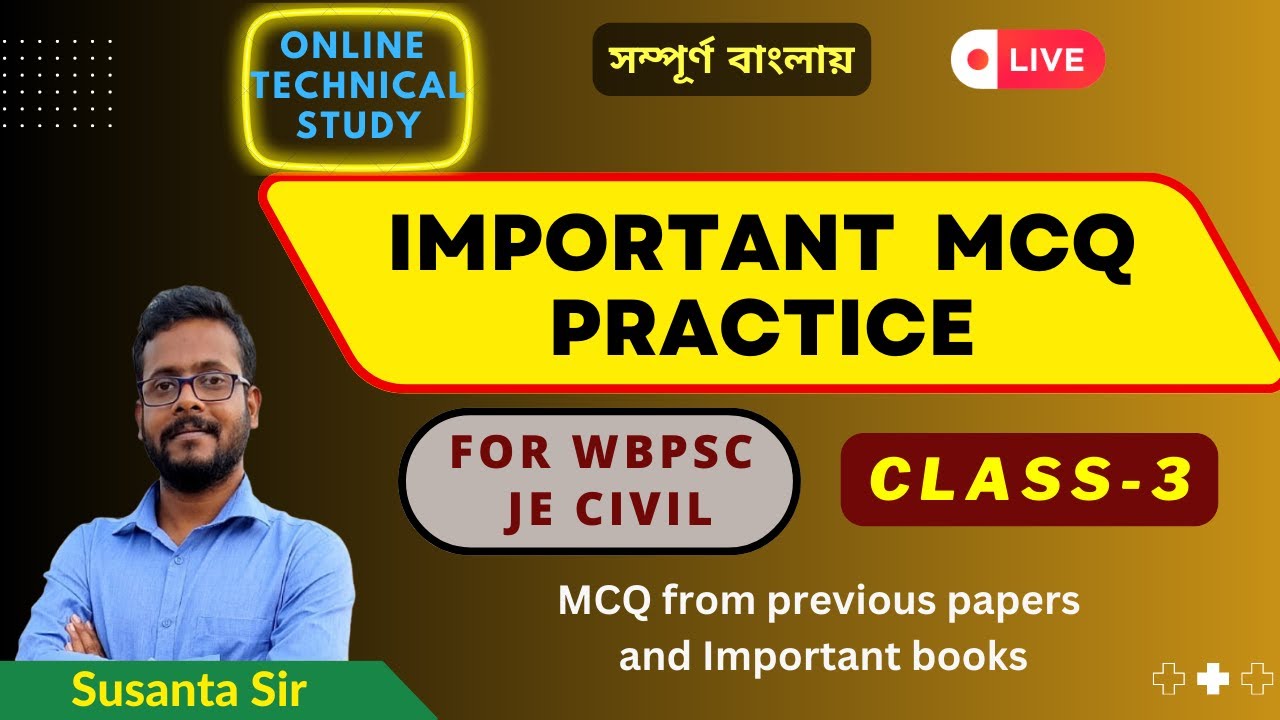 Important  MCQ practice || WBPSC JE Civil ||  Class-3