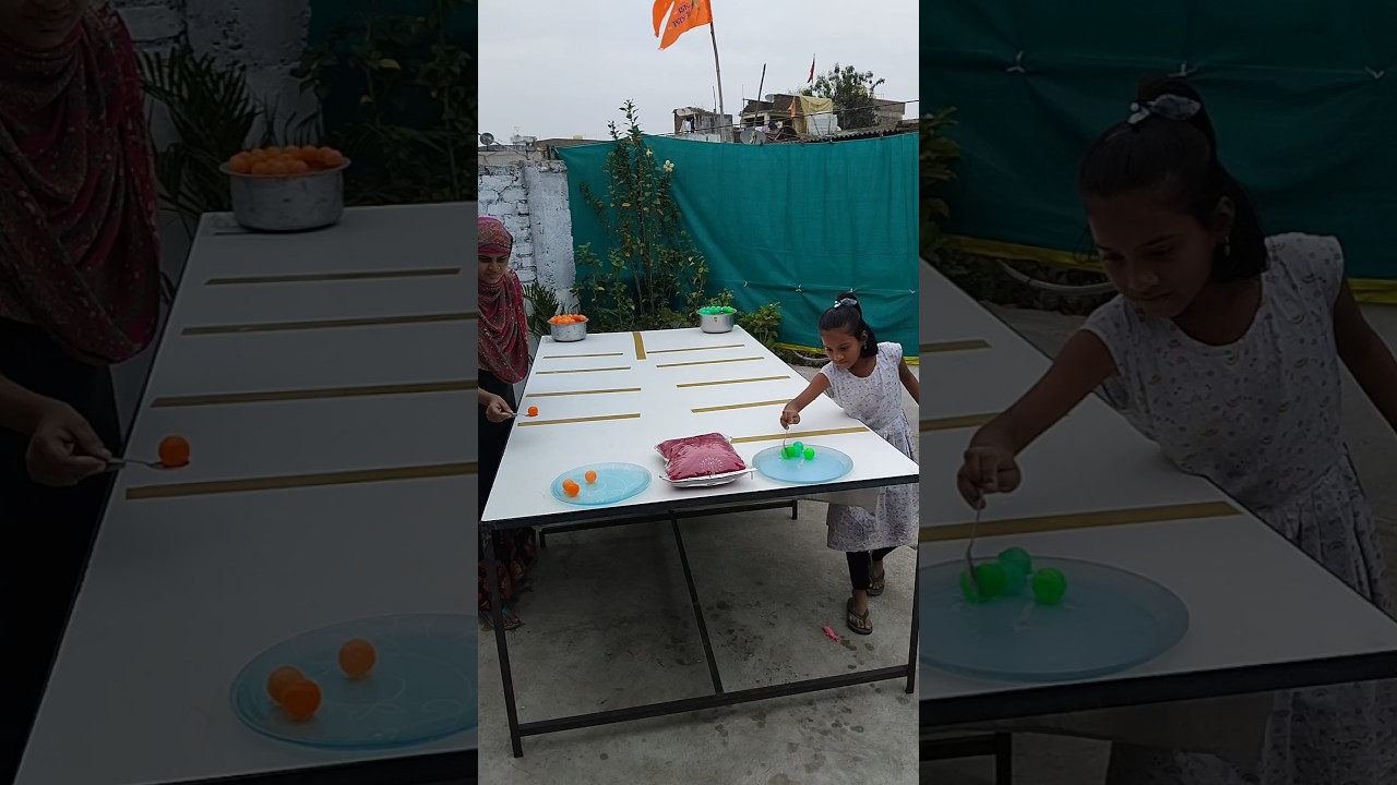mom & Daughter ball 🥄 Running Competition #shorts #ytshots #funny
