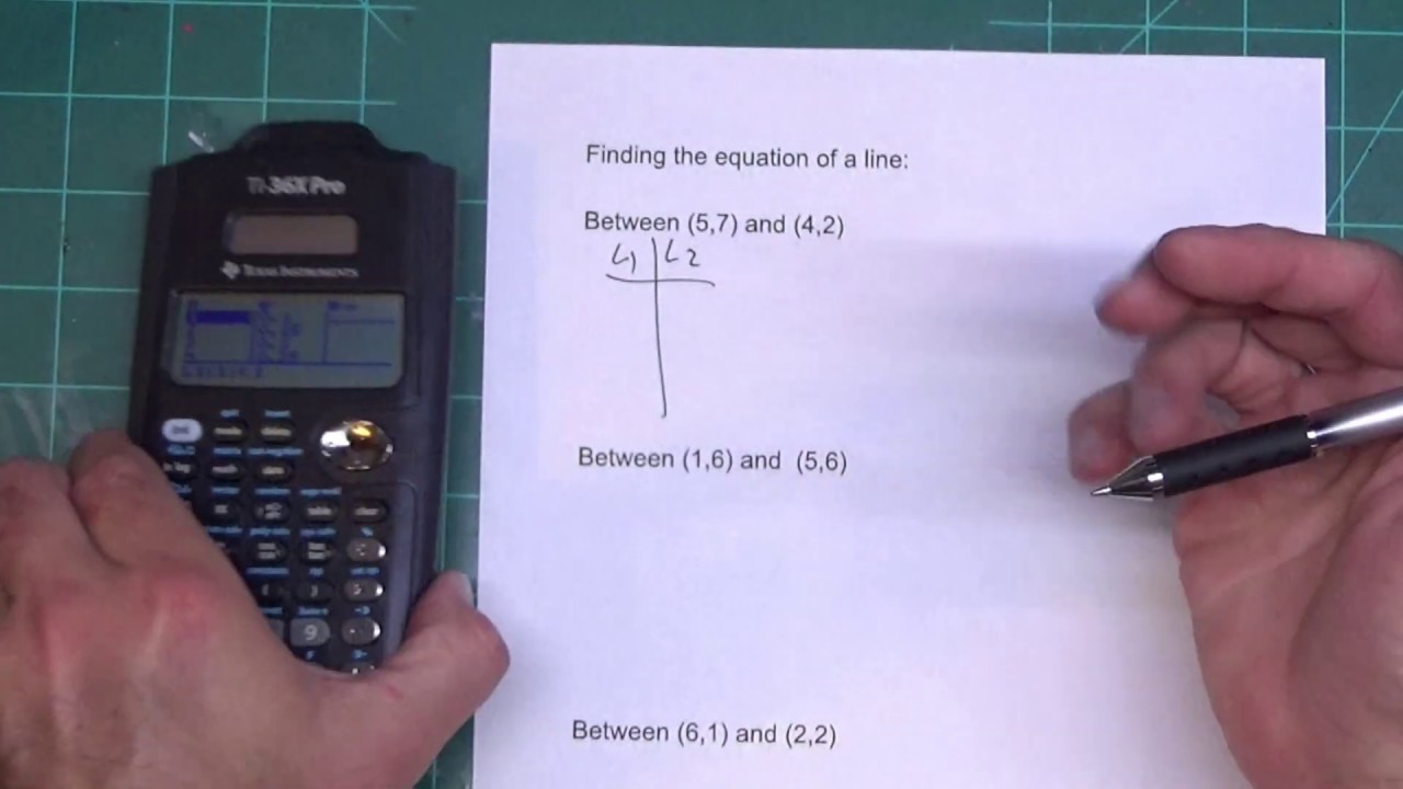 Using the TI-36 to find the equation of a line