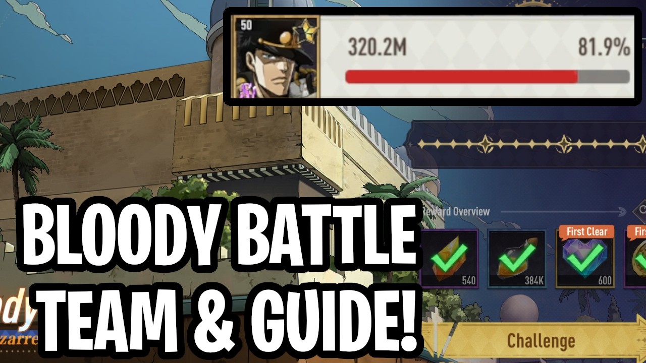 Bloody Battle Team & Guide! My Strategy I Use! Jotaro Is INSANE HERE?! [JoJo Golden Spirit]