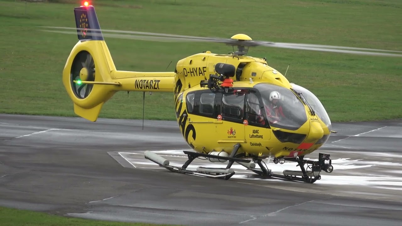AIRBUS H145 D-HYAF DEPARTING FROM BONN HANGELAR AIRFIELD - EDKB GERMANY 15-11-2025