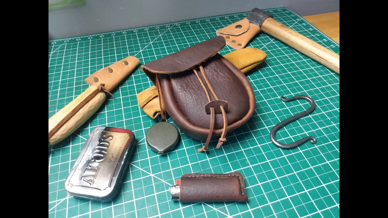 Making a Bushcraft leather belt pouch