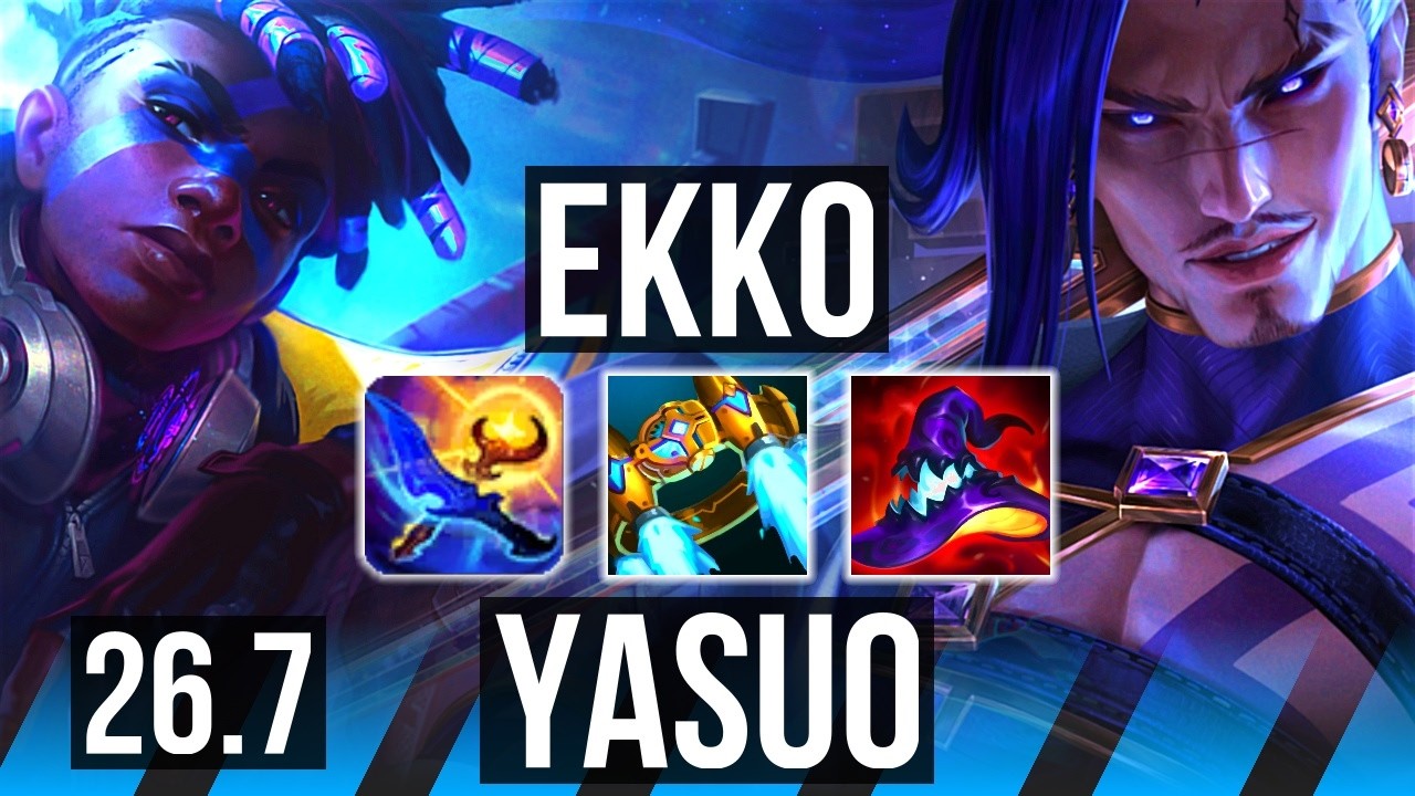 EKKO vs YASUO (MID) | 46K damage, Good KDA: 24/2/1 | EUW Master | 26.7