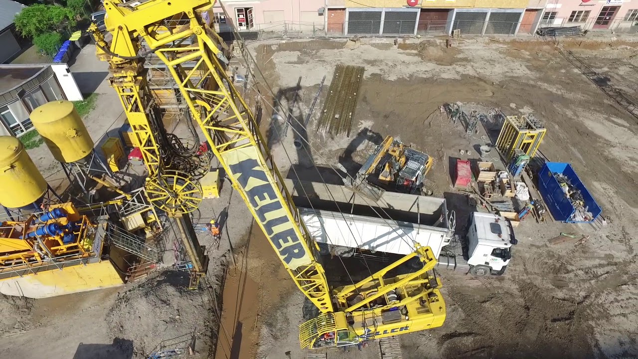Chantier de paroi moulée au Quartier d'affaires Internationales à Strasbourg (67)
