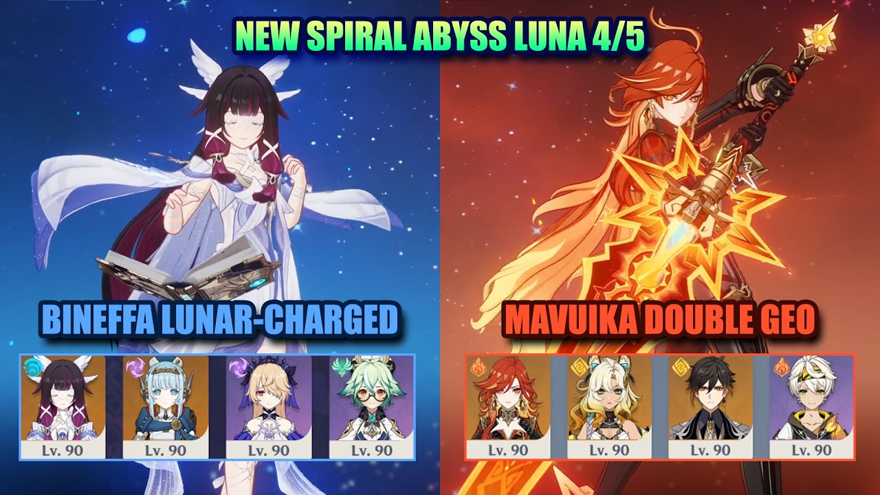 NEW Spiral Abyss Luna 4/5 | Columbina Ineffa Lunar-Charged & Mavuika Double Geo | Genshin Impact
