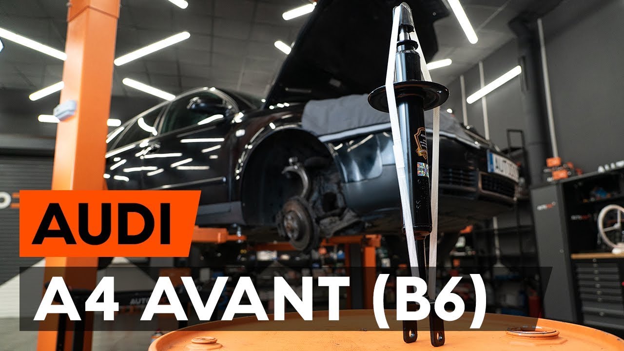 How to change a front shock strut on AUDI A4 B6 (8E5) [TUTORIAL AUTODOC]