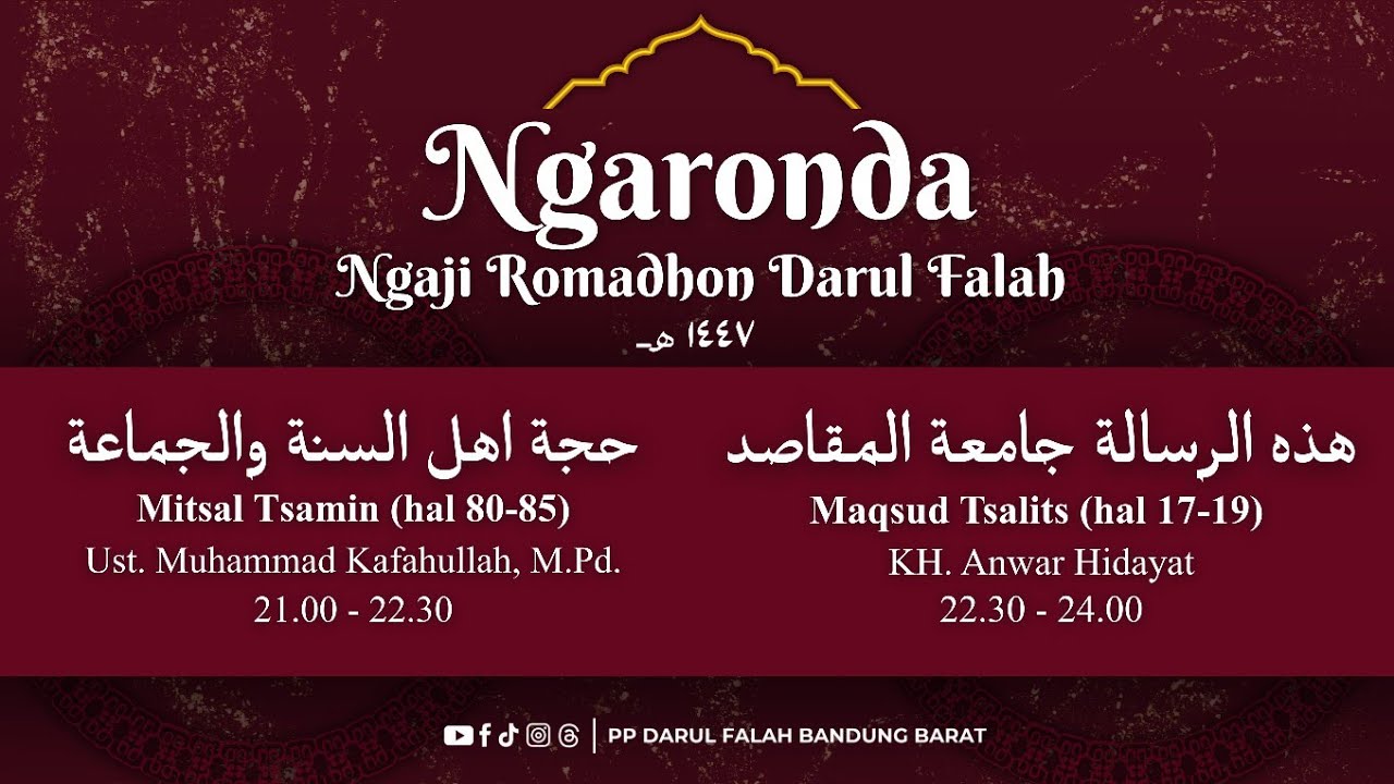 PENGAJIAN PASARAN MALAM ROMADHON PONDOK PESANTREN DARUL FALAH BANDUNG BARAT 2026