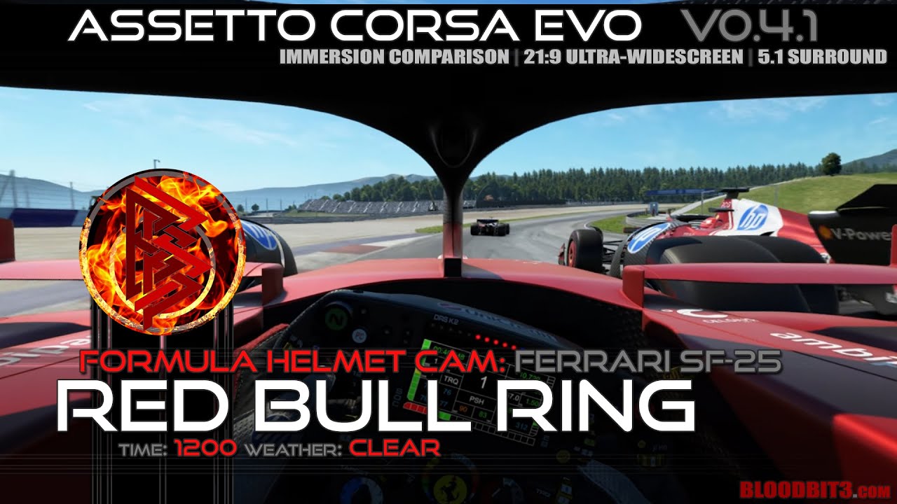 2 Laps @ Red Bull Ring - 1200 Clear - Ferrari SF-25 Helmet Cam: ASSETTO CORSA EVO [ACE] [PC]