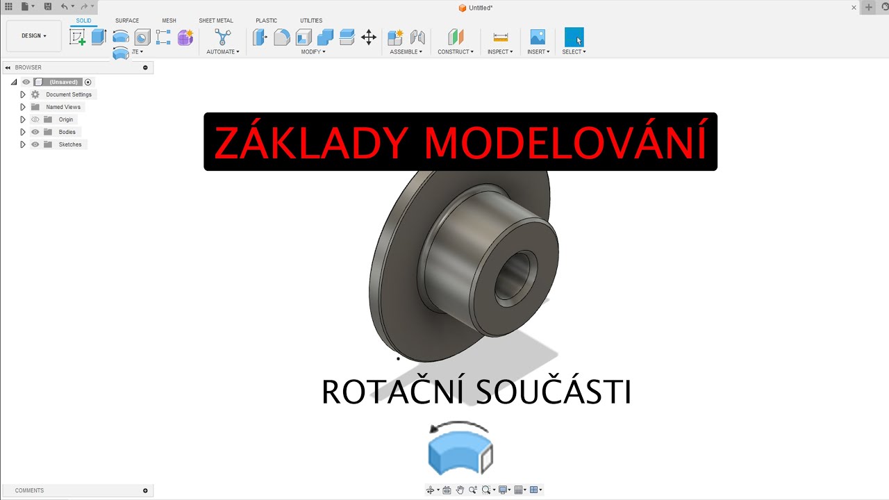 Základy 3D Modelování ve Fusion 360 - Průvodce pro Začátečníky (Rotace)
