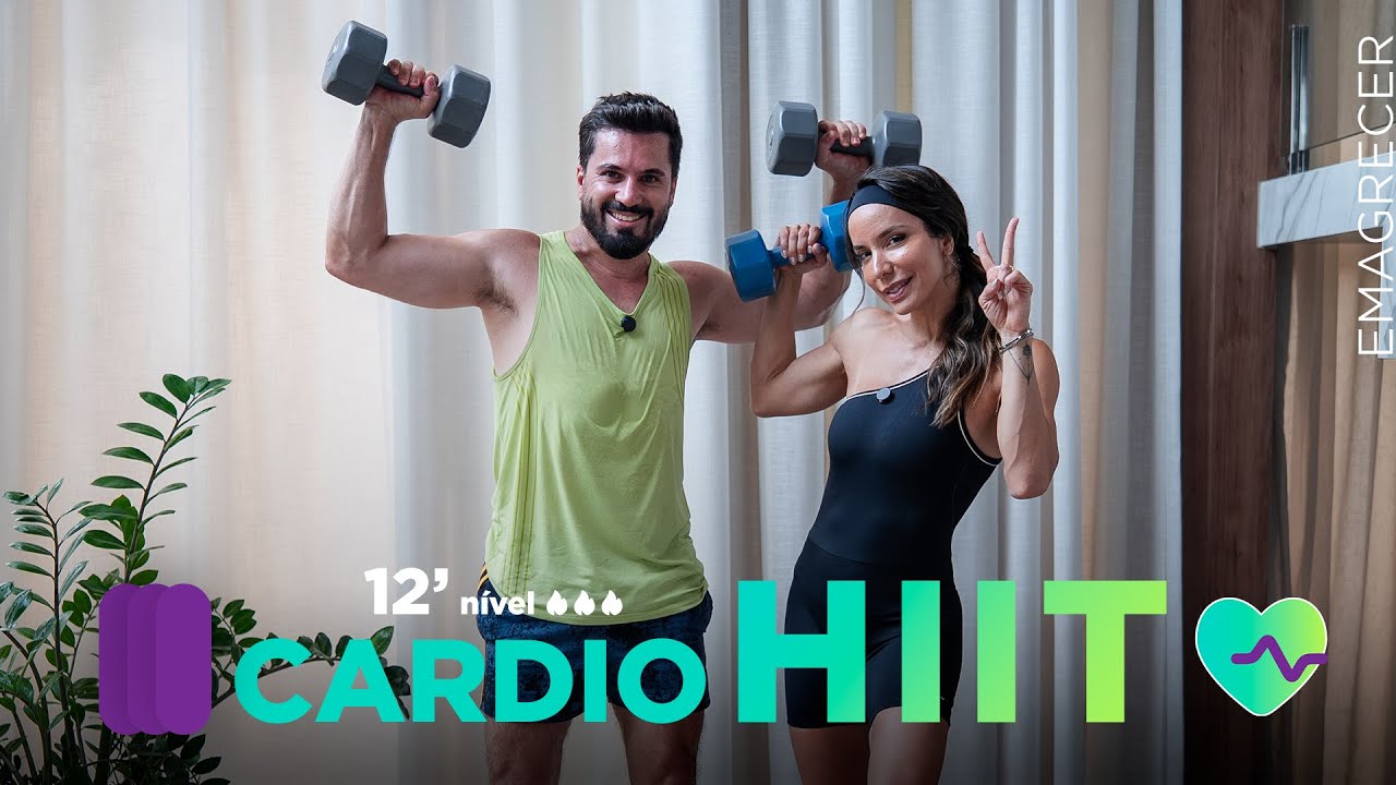 CARDIO HIIT em casa pra queimar muitas calorias 🔥  só 12 minutos- Carol Borba