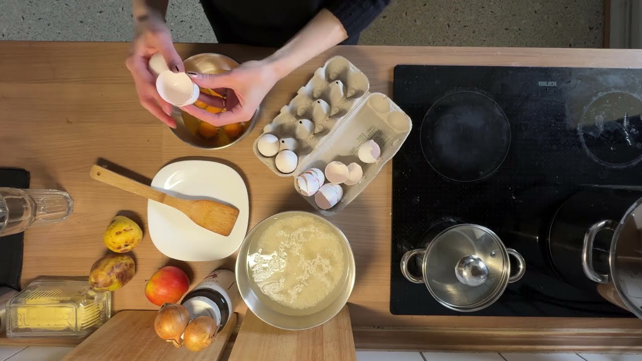 frying eight eggs probably the wrong way 