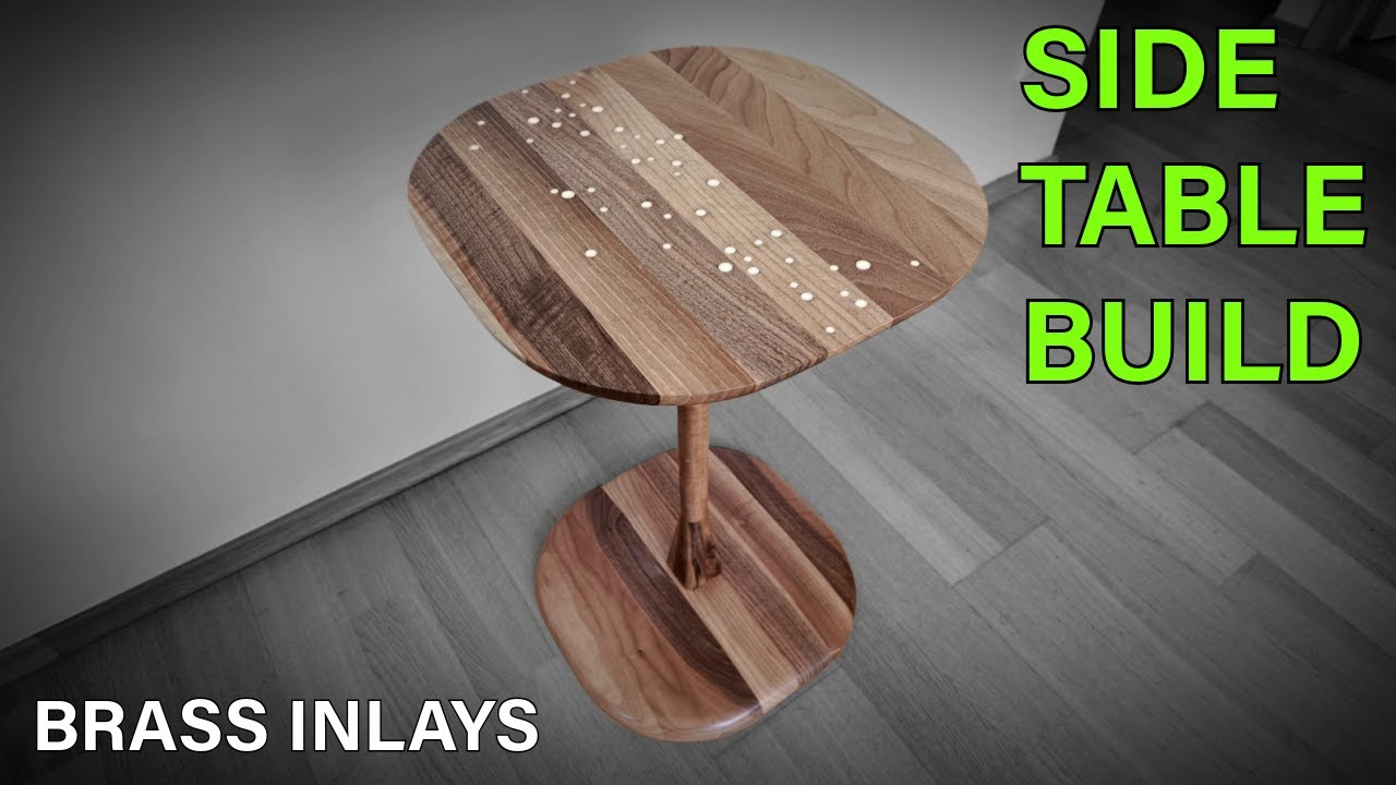 Crafting a One-Leg Walnut Tabletop with Brass Accents