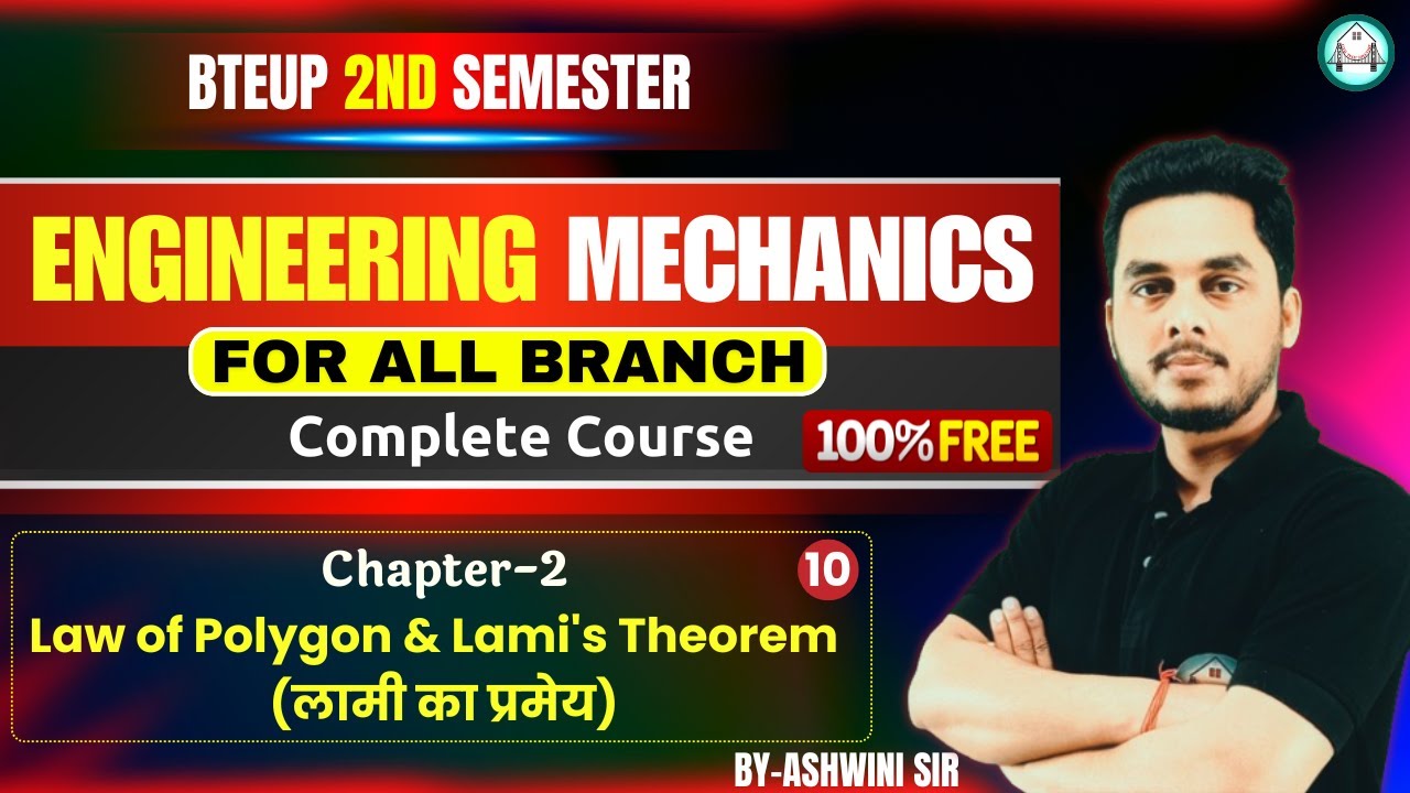 Engineering Mechanics-(Lecture-10) -Law of Polygon & Lami's Theorem by Ashwini Sharma