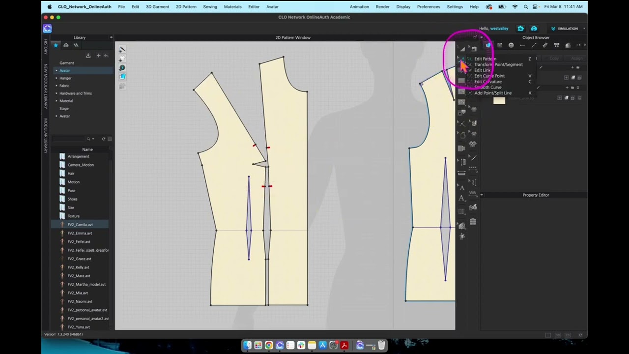 Princess line drafting from torso sloper