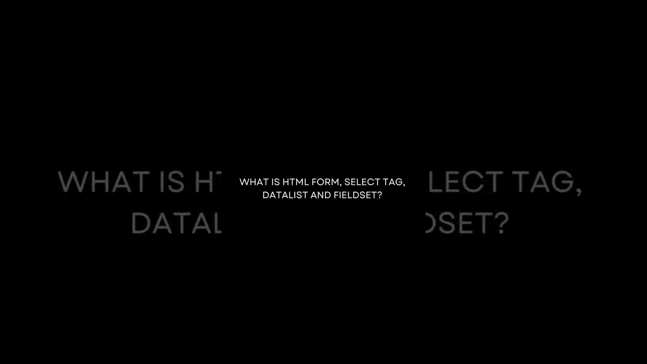 What is HTML Form, Select Tag, Datalist and Fieldset ? | Crack The Code| Learn HTMl #code #html #css
