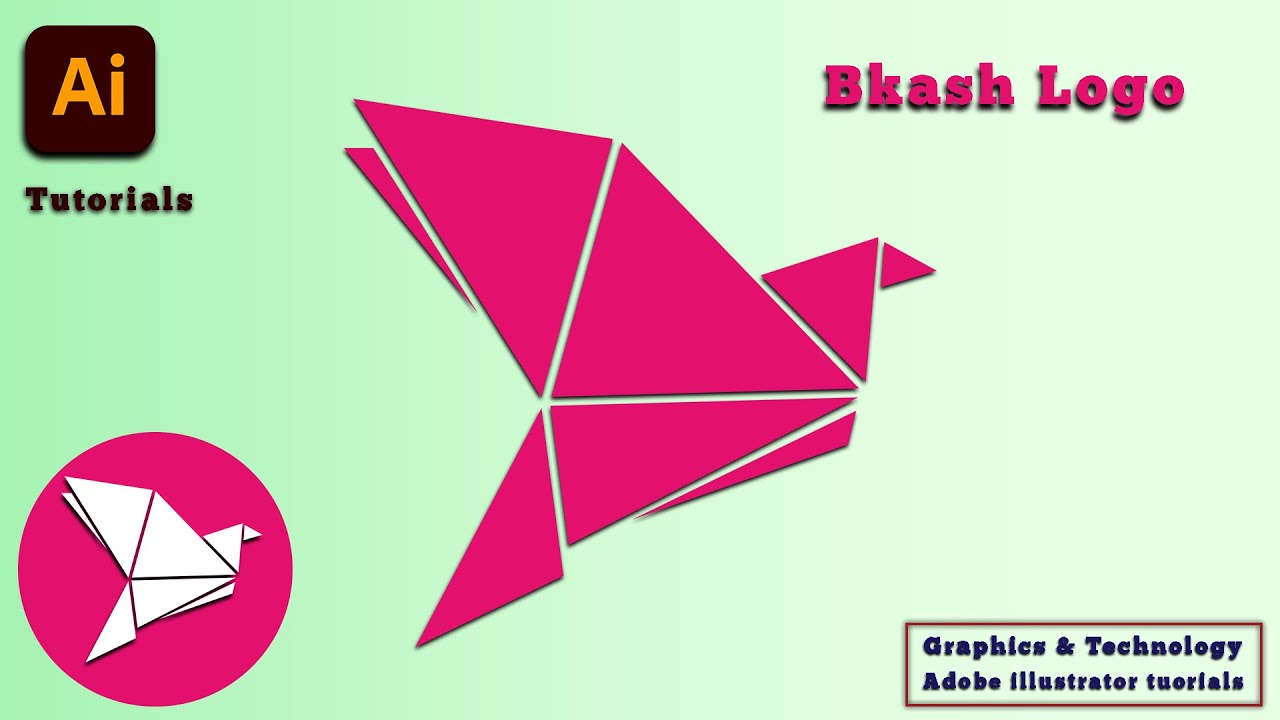 Bkash logo design : Adobe illustrator tutorials