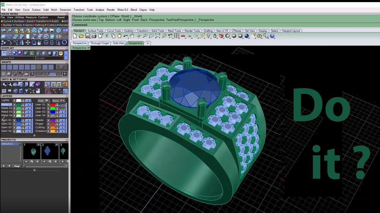 Steps for designing custom men's rings using Matrix software. #design #matrix