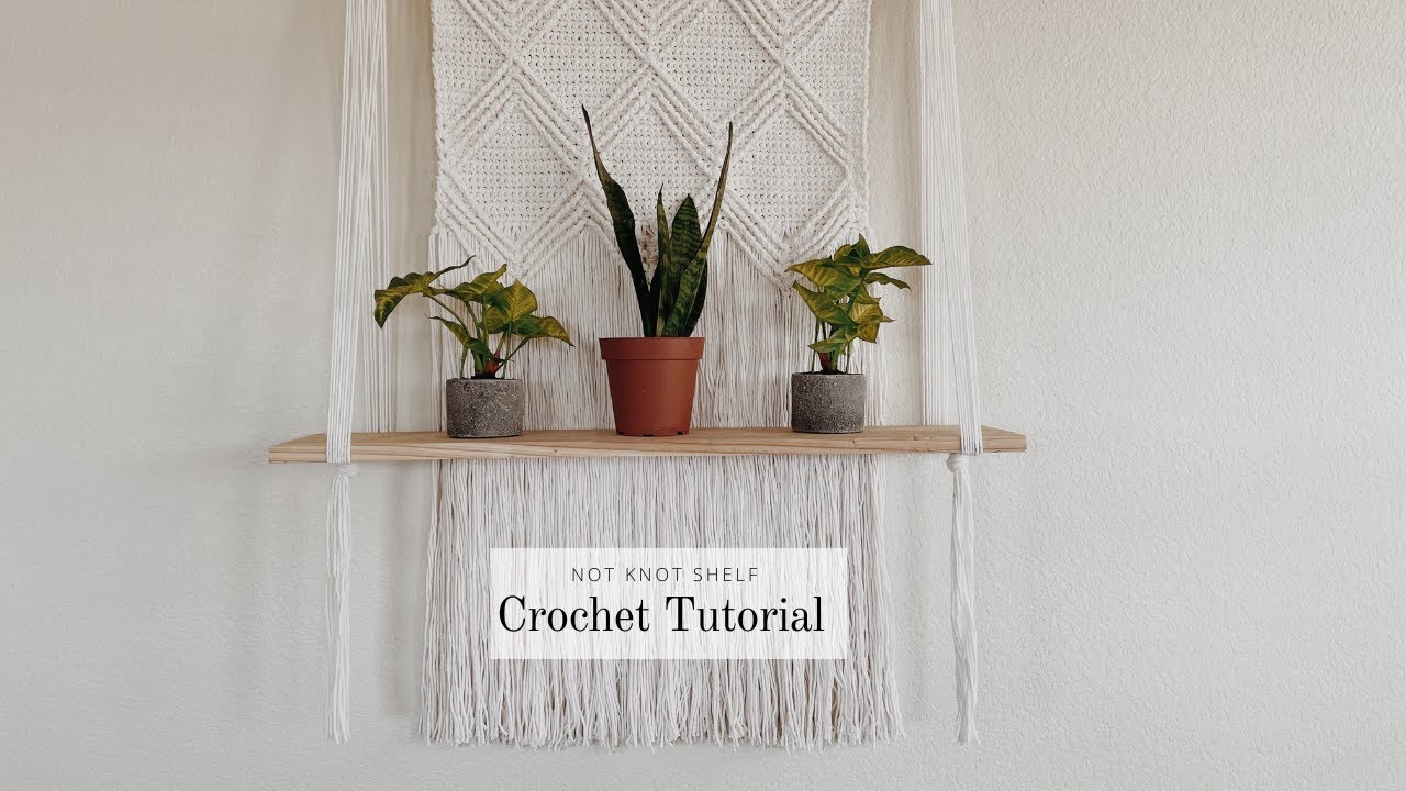 CROCHET Wall Hanging & Shelf Step by Step Tutorial | Macramé-Like Boho Wall Decor