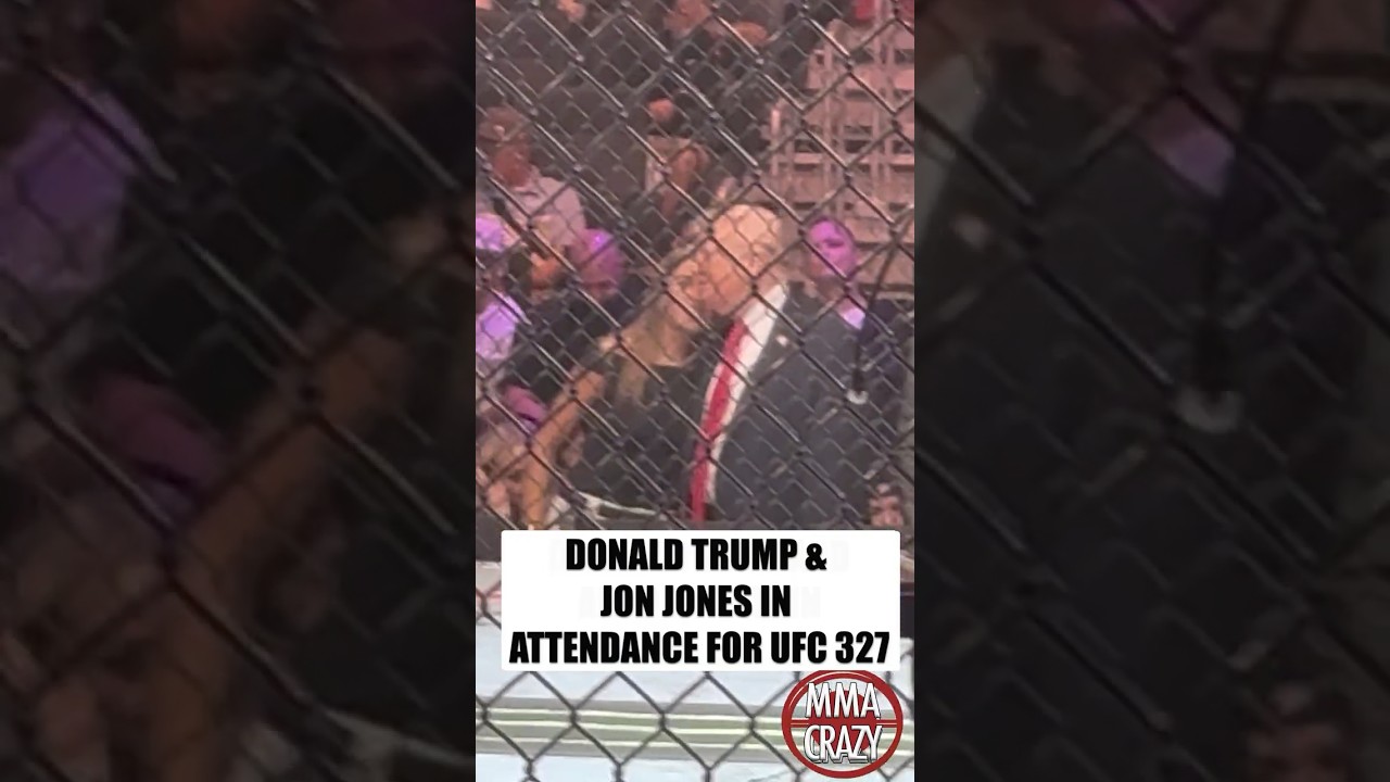 President Donald Trump & Jon Jones in attendance for UFC 327 #UFC #jonjones #donaldtrump #potus #mma