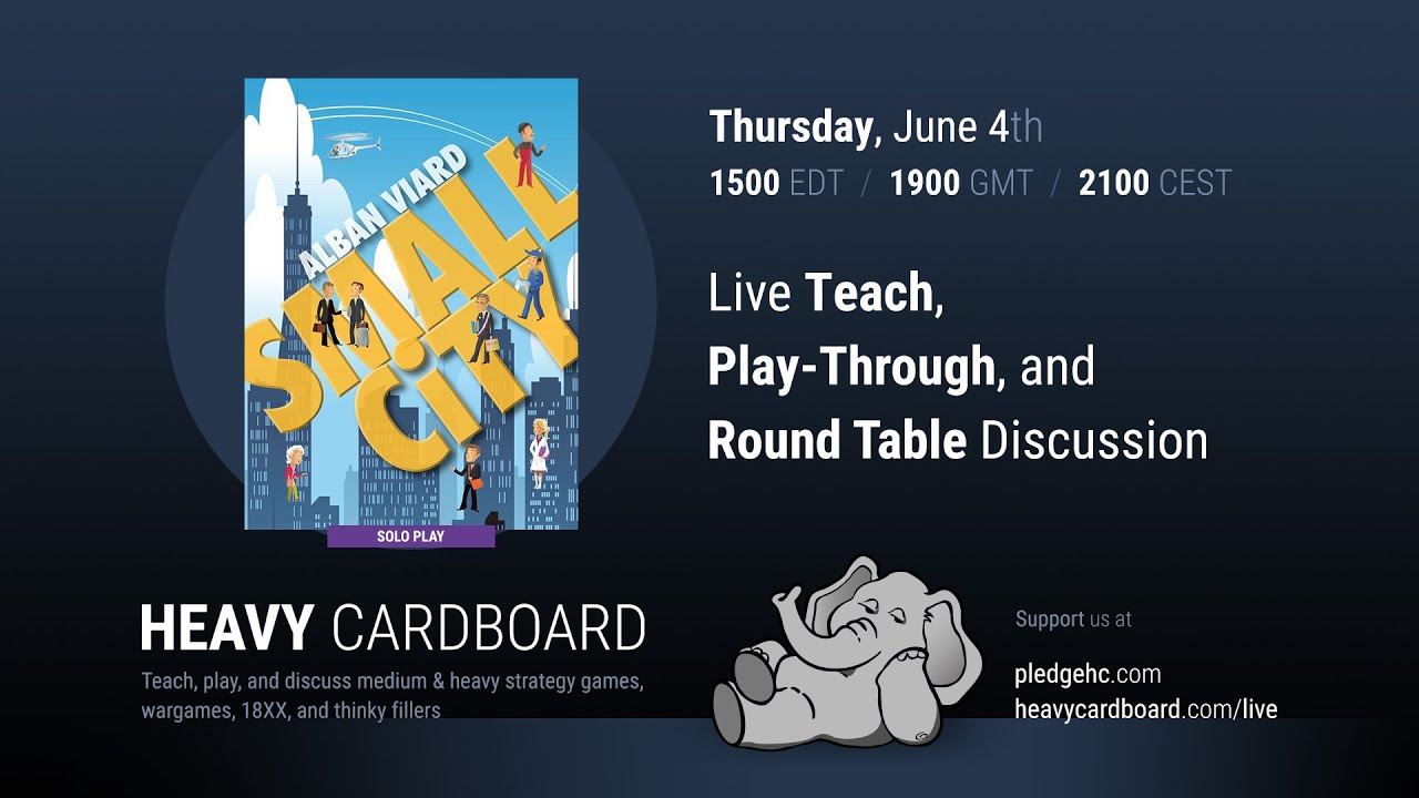 Small City Solo Teaching, Play-through, & Round table by Heavy Cardboard