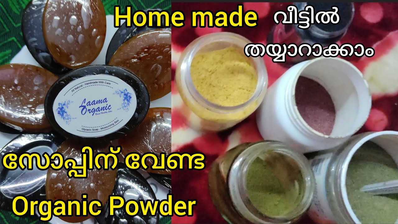 സോപ്പുണ്ടാക്കാൻ ഞാൻ വീട്ടിൽ തയ്യാറാക്കിയ Organic Powders/Home made natural powders/Soap Making