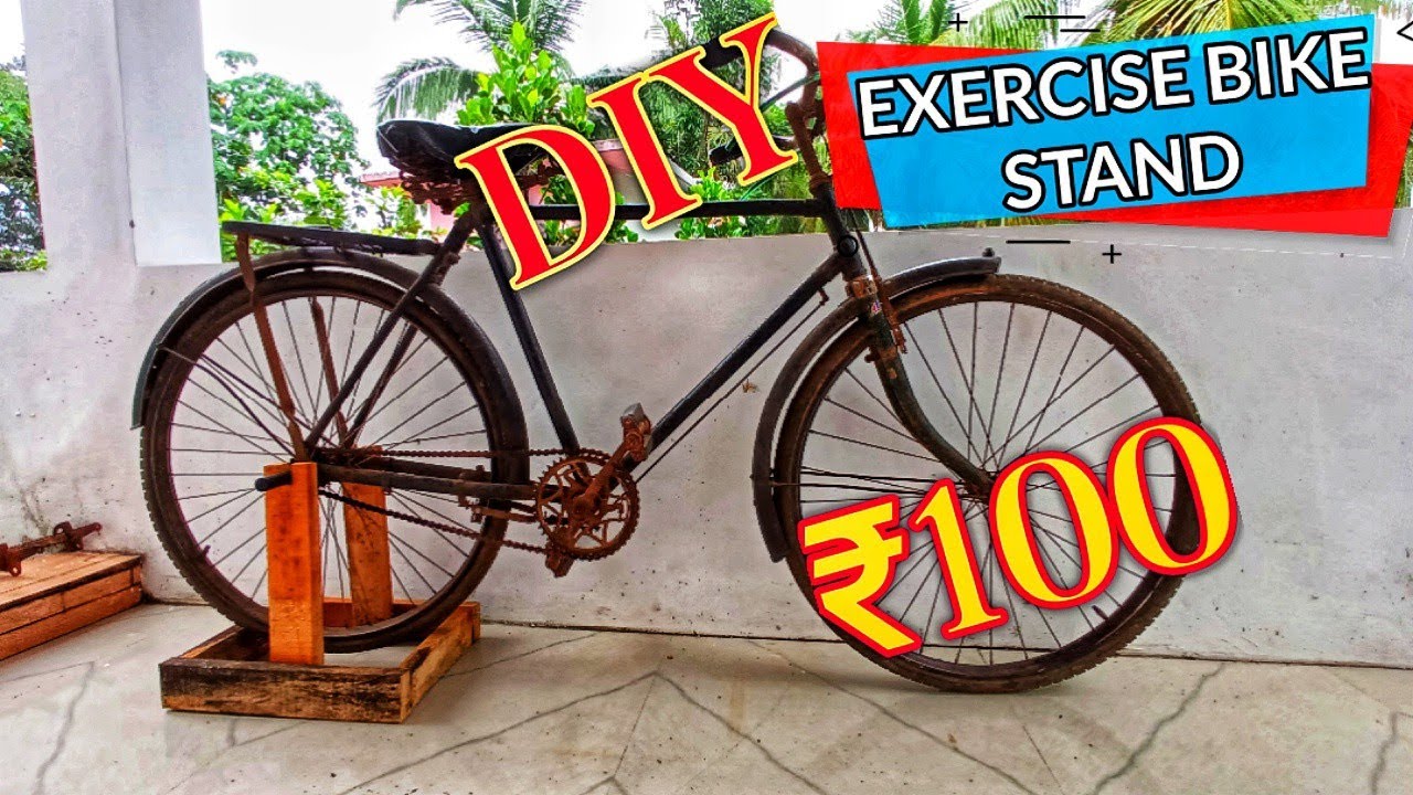 HOMEMADE EXERCISE BIKE. TURNED MY CYCLE INTO EXERCISE BIKE