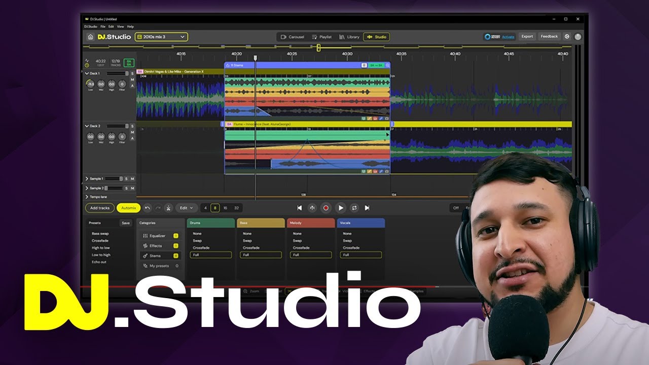Mezcla instantánea de tu lista de reproducciones con DJ.Studio