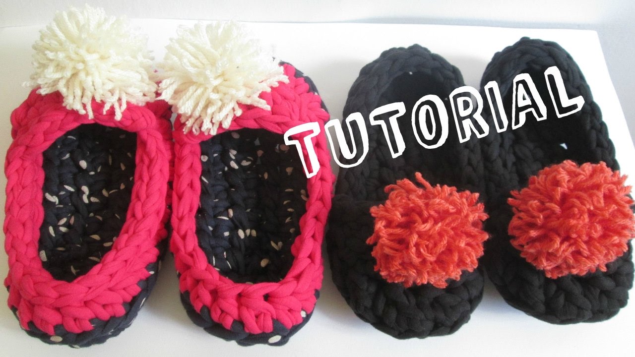 ❤️ PANTUFLAS DE TRAPILLO A CROCHET - Adulto ❤️ Explicado paso a paso