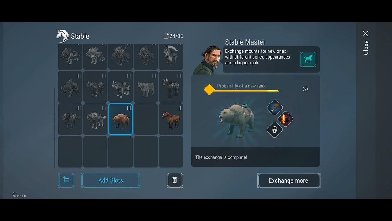 Frostborn- trying to upgrade the bear I just got.