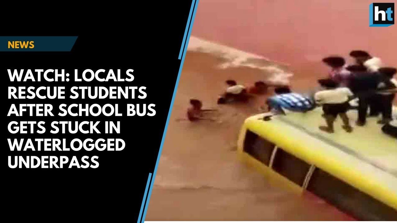 Watch: 50 children trapped in a waterlogged underpass in Rajasthan