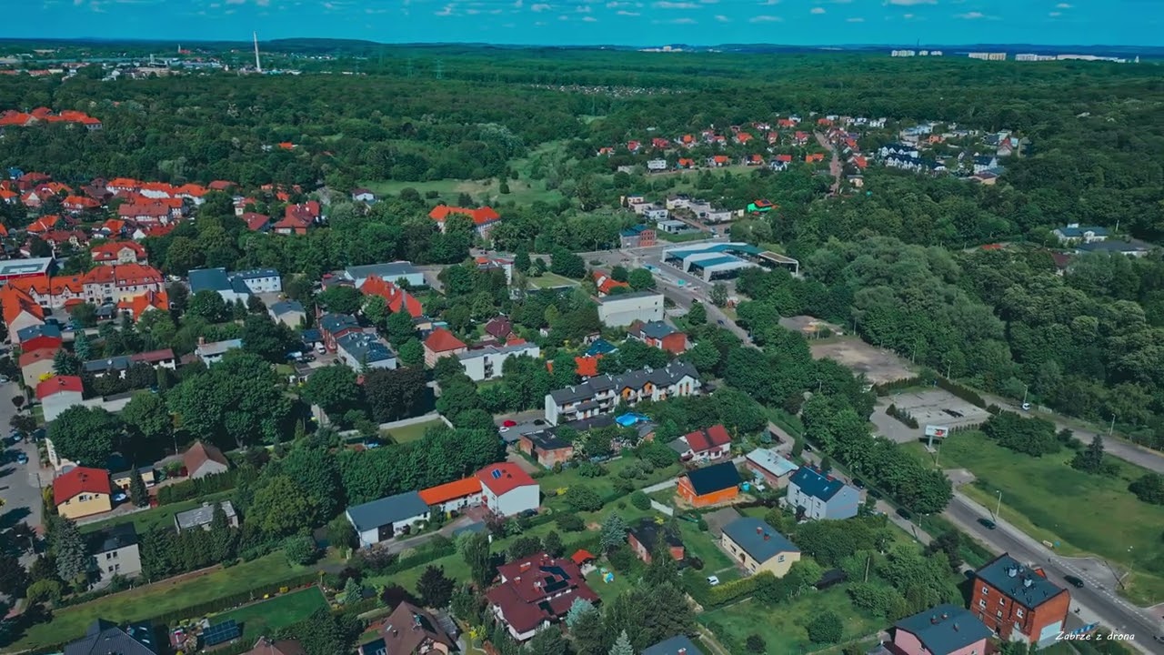 Zabrze z drona - Rokitnica widok okolicy