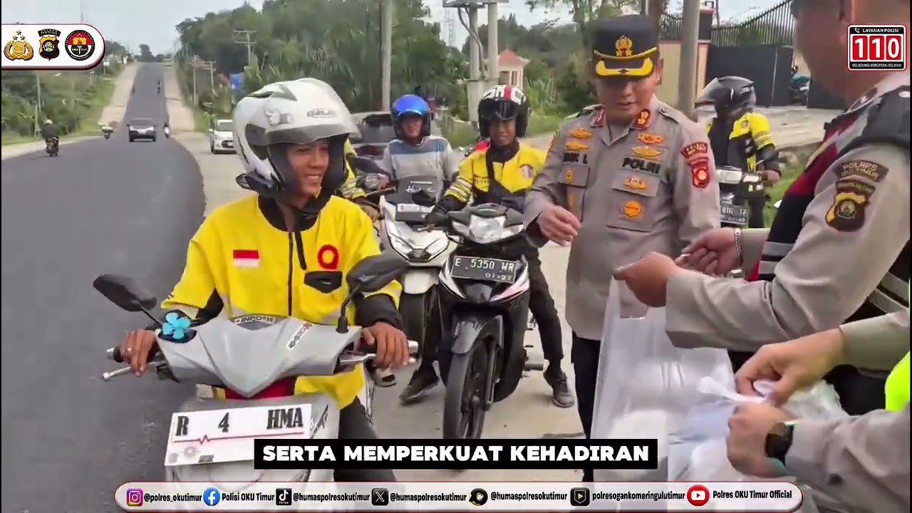 Berbagi Takjil ke Ojek Online Polres OKU Timur