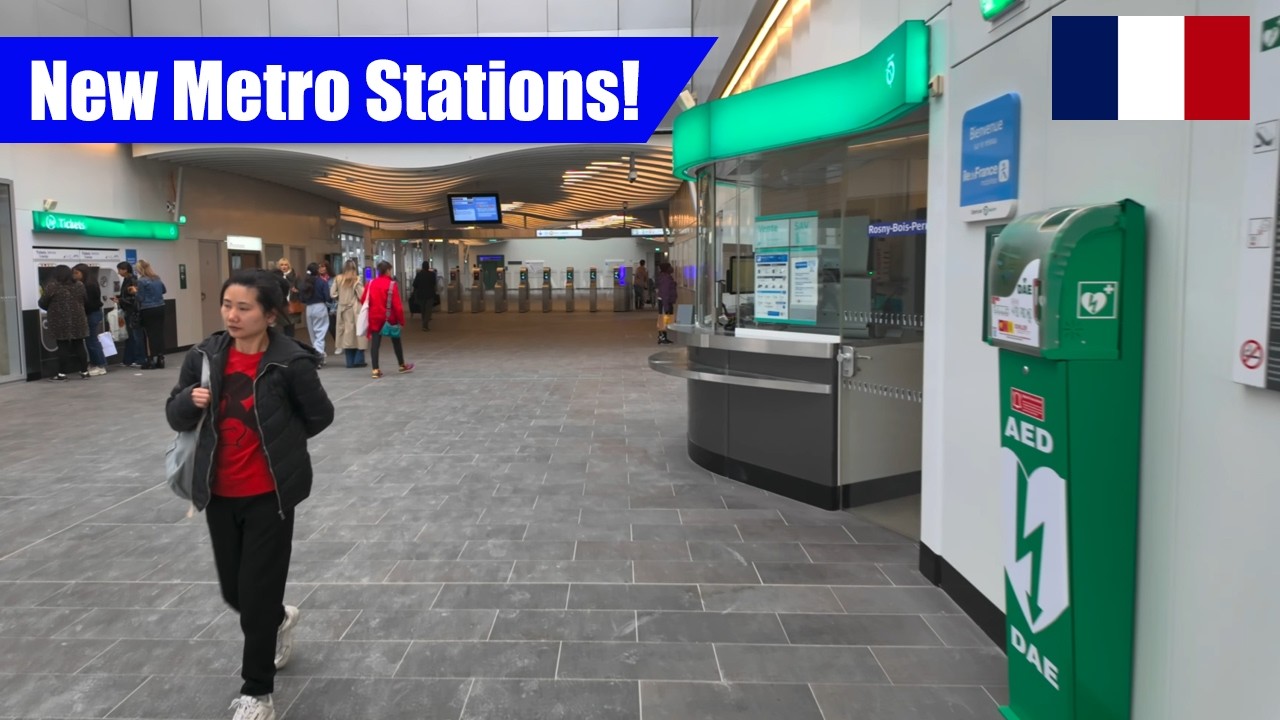Metro Line 11 in Paris with 6 New Stations and Modern Trains (4K Walk Tour)
