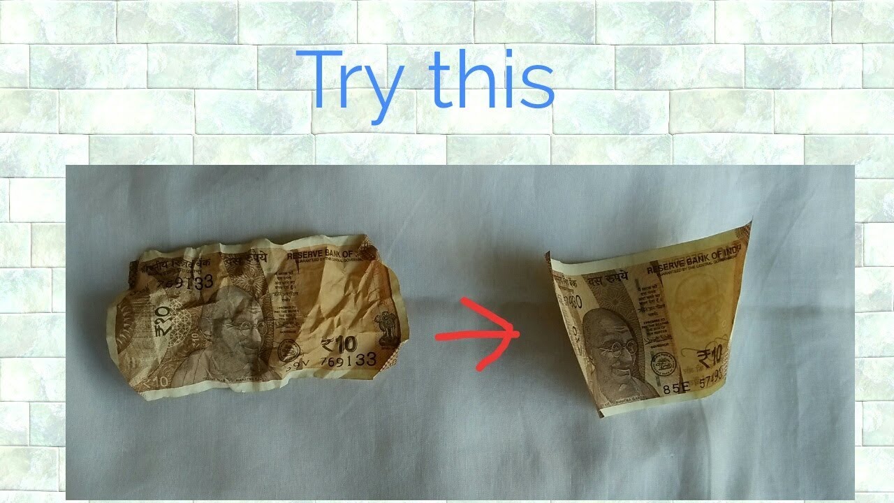 How to restore a crushed rupee note || HACKS || Bhavesh saravanan ||