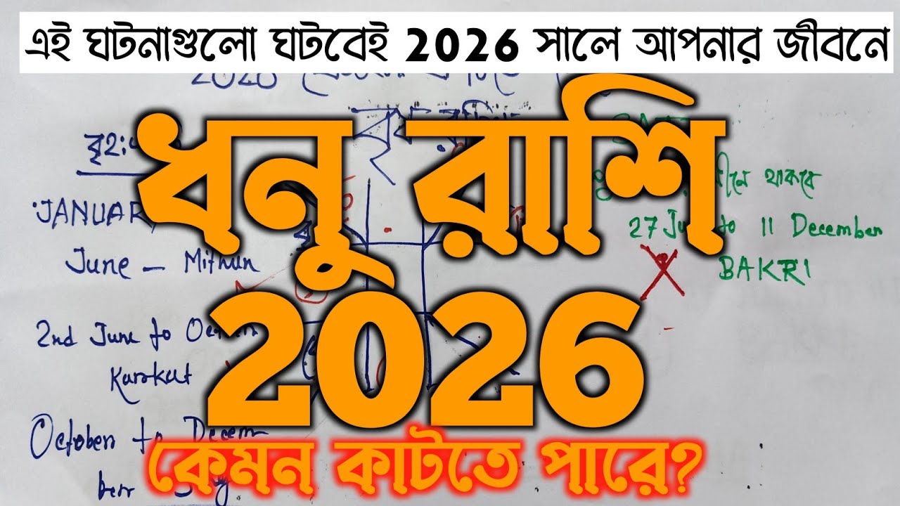 ধনু রাশির 2026 কেমন যাবে | dhanu rashifall 2026 | dhanu 2026 | #2026rashifal #sagittarius2026 | #ধনু