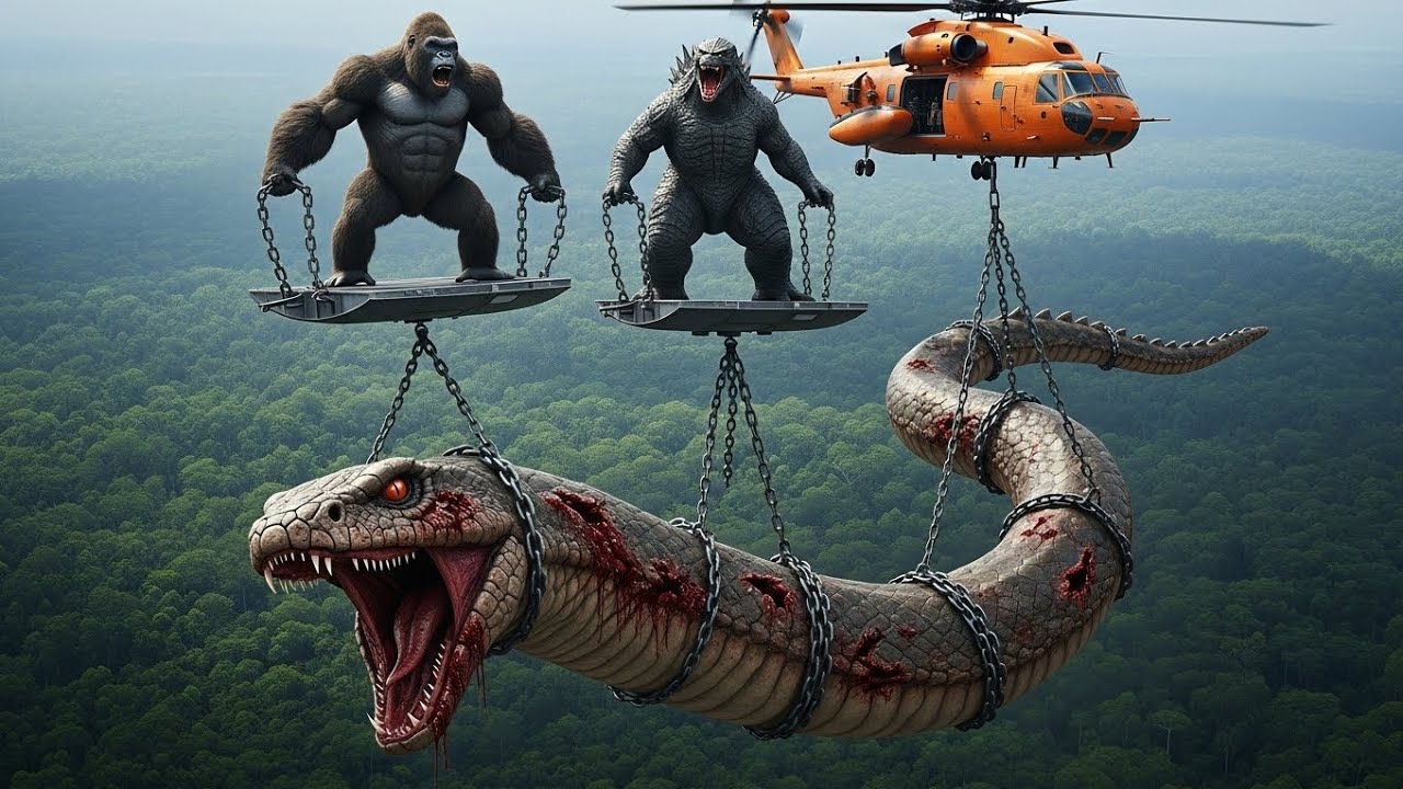 King Kong & Godzilla vs Giant Cobra | Jungle Turns Into a War Zone (Full Movie)