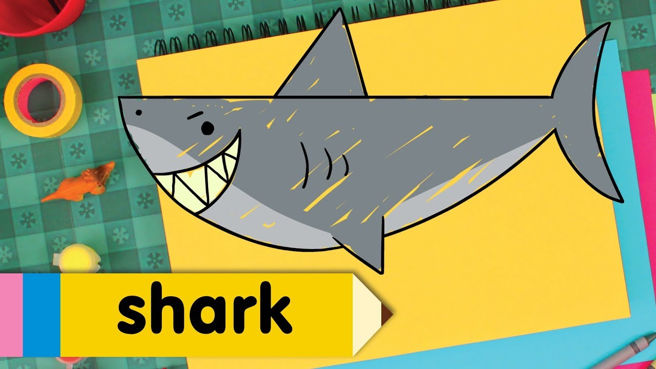 Learn How to Draw A Shark | Kids Drawing Lesson | Step By Step