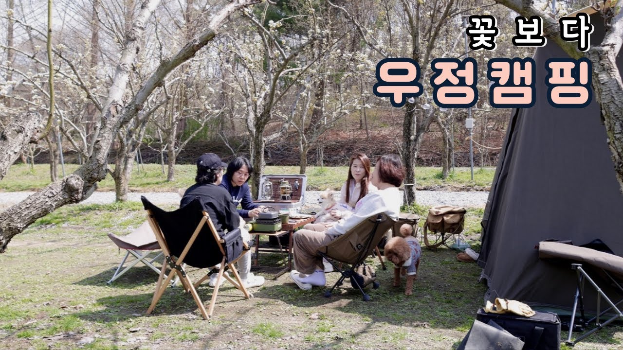오전 10시 입실하는 과수원 배꽃 캠핑장⛺꽃보다 찐한 여자들의 우정캠핑 [with 옌스캠핑]🐶애견동반캠핑ㅣ용인 숲속의아침