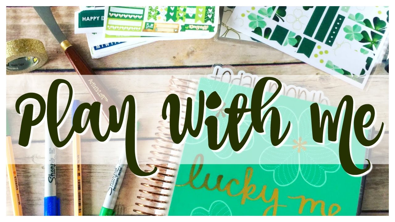 Plan With Me | St. Patrick's Day | White Space Planning | Erin Condren Hourly Life Planner